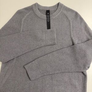 Lululemon Mens Textured Knit Crewneck Sweater Grey Size M EUC